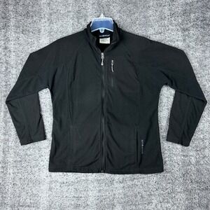 Black Diamond Women's Large Full Zip Fleece Jacket Black Mock Neck Minimalist